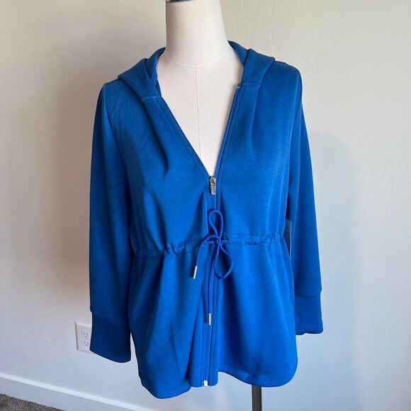 NWT size medium Blue Isabella active wear jacket with hood - Picture 1 of 5